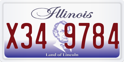 IL license plate X349784