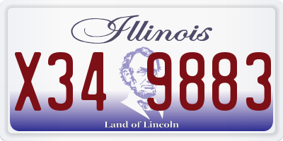 IL license plate X349883
