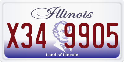 IL license plate X349905