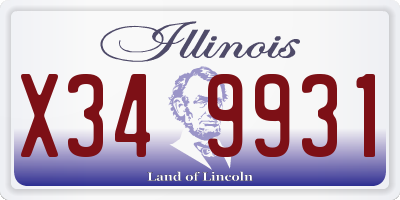 IL license plate X349931