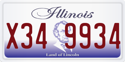 IL license plate X349934