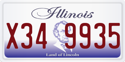 IL license plate X349935