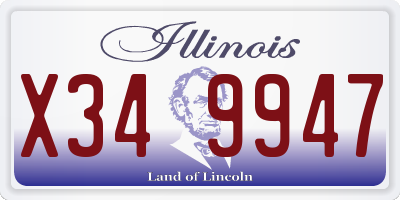 IL license plate X349947