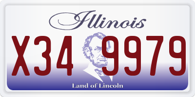IL license plate X349979