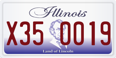 IL license plate X350019
