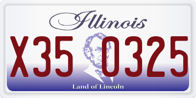 IL license plate X350325