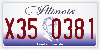 IL license plate X350381