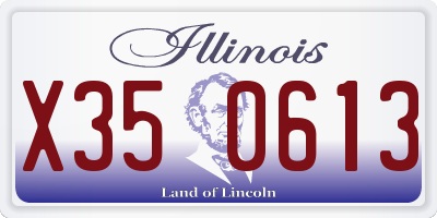 IL license plate X350613