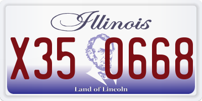 IL license plate X350668