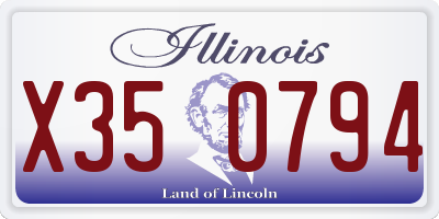 IL license plate X350794
