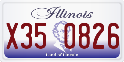 IL license plate X350826