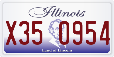 IL license plate X350954