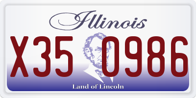 IL license plate X350986