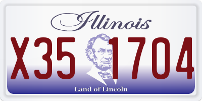 IL license plate X351704