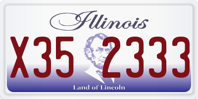IL license plate X352333