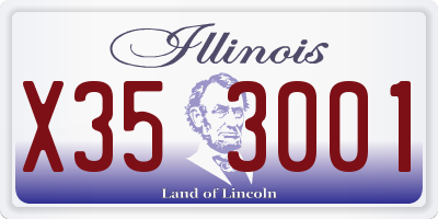 IL license plate X353001