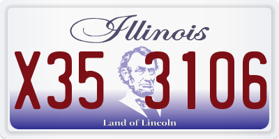 IL license plate X353106