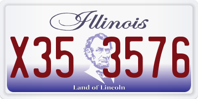 IL license plate X353576