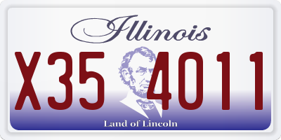 IL license plate X354011