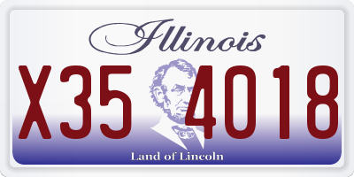 IL license plate X354018