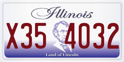 IL license plate X354032