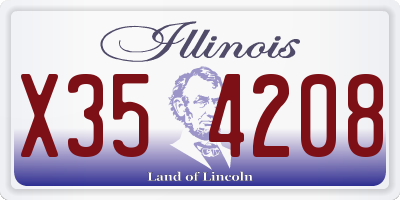 IL license plate X354208