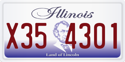 IL license plate X354301