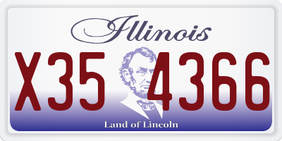IL license plate X354366