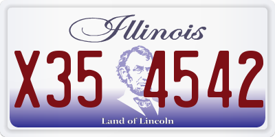 IL license plate X354542