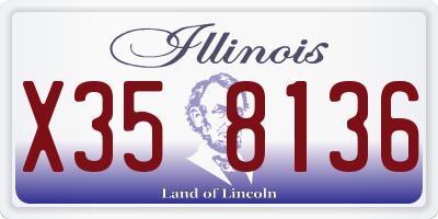 IL license plate X358136