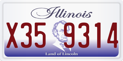 IL license plate X359314