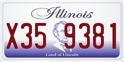 IL license plate X359381