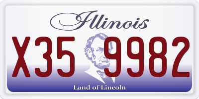 IL license plate X359982