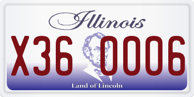 IL license plate X360006