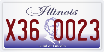 IL license plate X360023