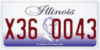 IL license plate X360043