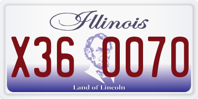 IL license plate X360070