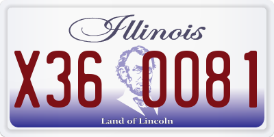 IL license plate X360081