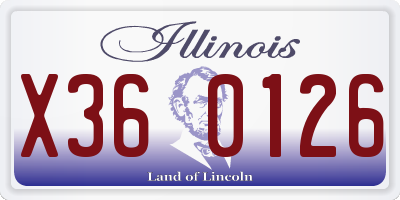 IL license plate X360126