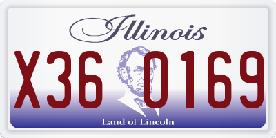 IL license plate X360169