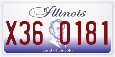 IL license plate X360181