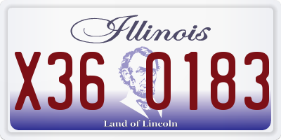 IL license plate X360183
