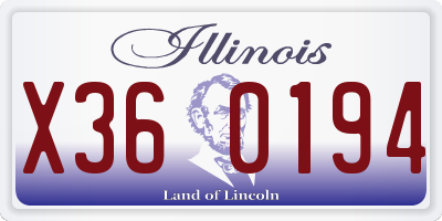IL license plate X360194