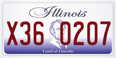 IL license plate X360207
