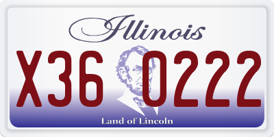 IL license plate X360222