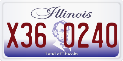 IL license plate X360240