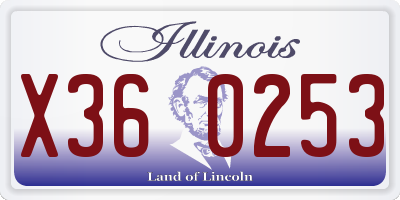 IL license plate X360253