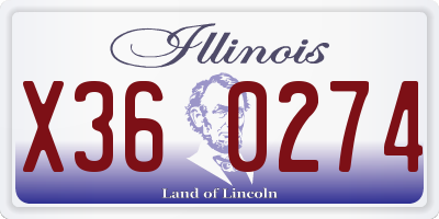 IL license plate X360274