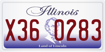 IL license plate X360283