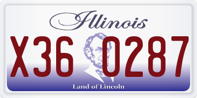 IL license plate X360287